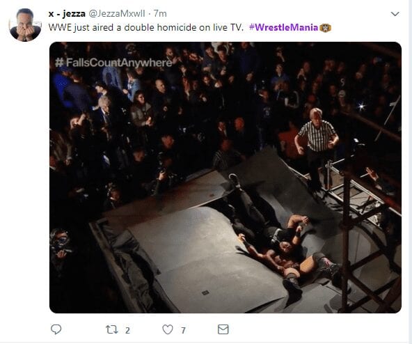 WrestleMania hashtag on Twitter AM
