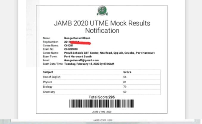 Jamb mock exam results
