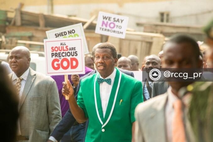 RCCG’s Pastor Adeboye leads protests against insecurity killings