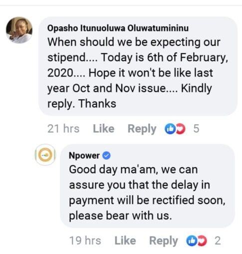 What Npower Official said about delay in January Payment
