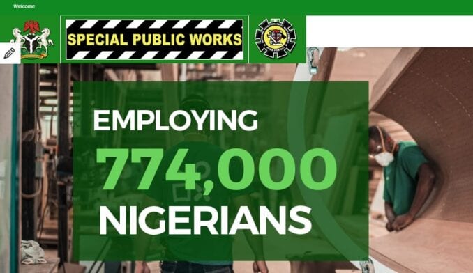 Categories of Special Public Works Programmes