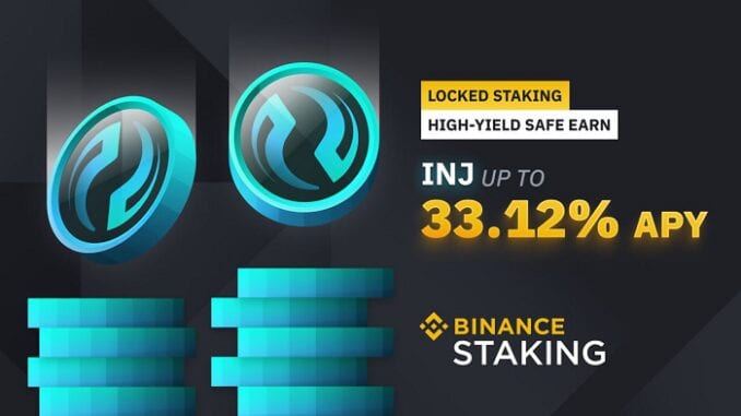 Binance Staking announces INJ Staking with Up to 33.12 APY